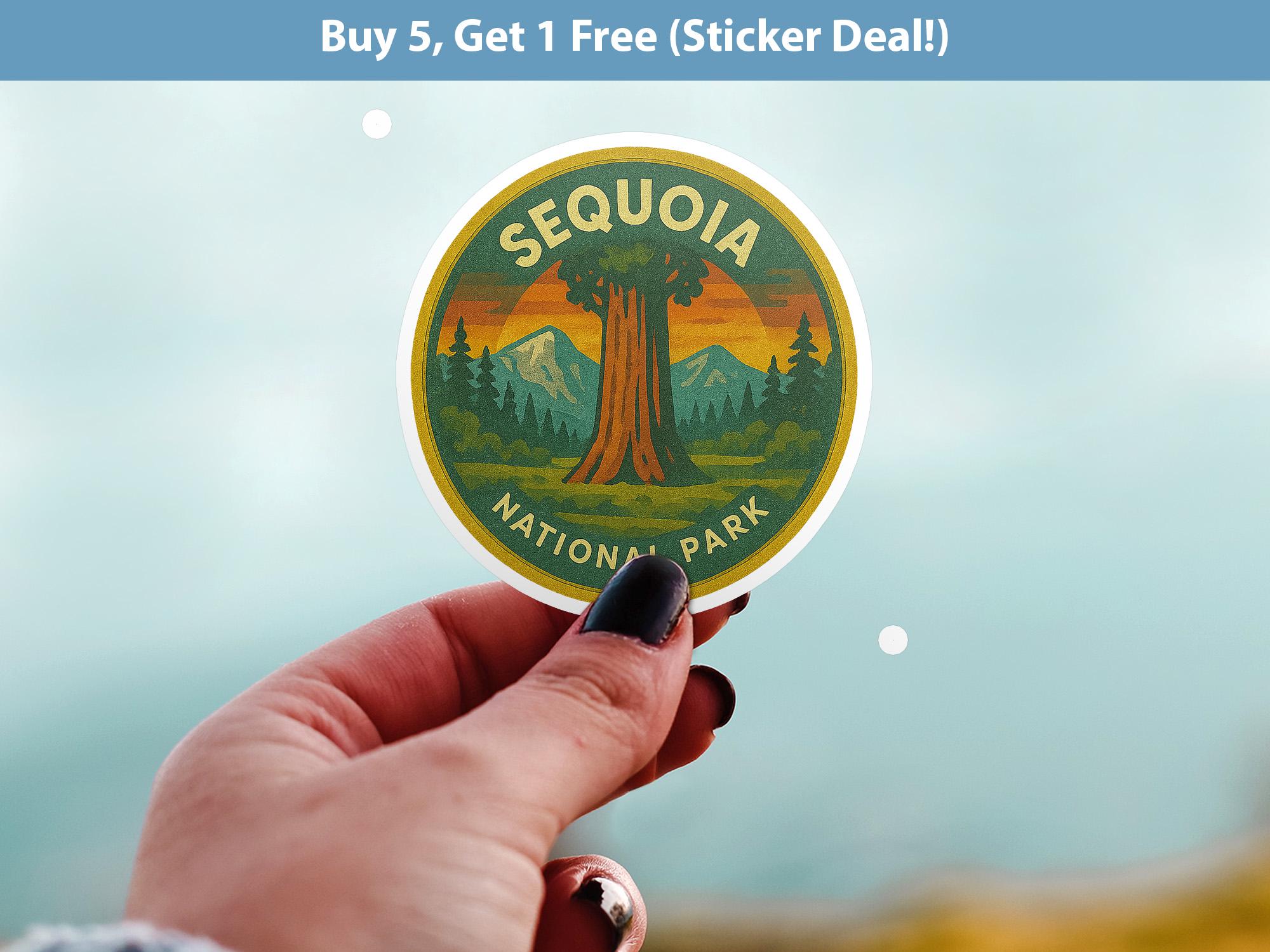 Sequoia National Park Sticker, Retro Vinyl Waterproof Decal, Vintage USA Travel Collection - CuteBeePix