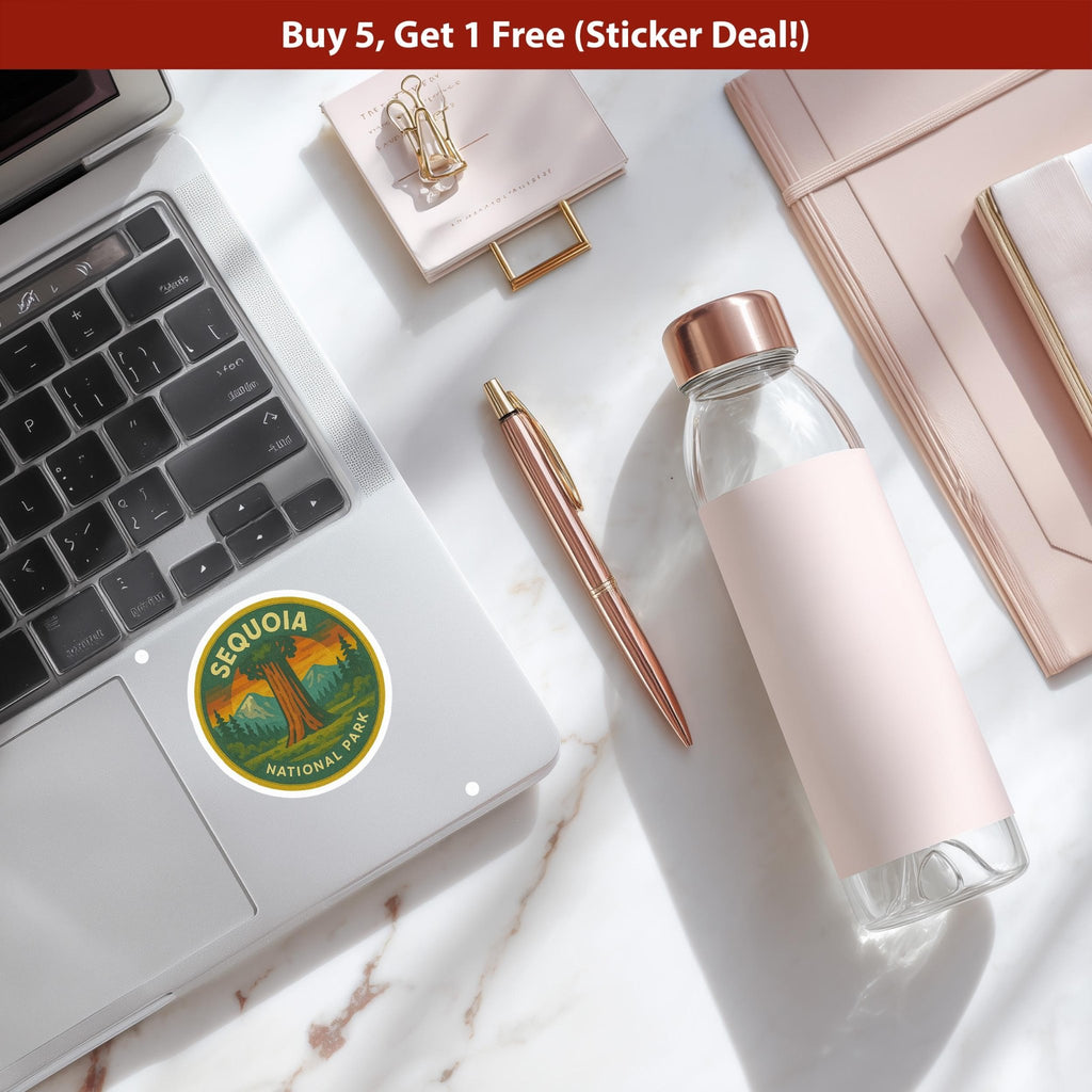 Sequoia National Park Sticker, Retro Vinyl Waterproof Decal, Vintage USA Travel Collection - CuteBeePix