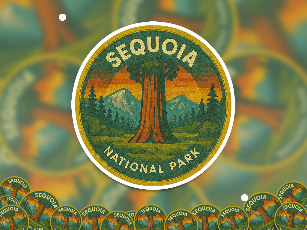 Sequoia National Park Sticker, Retro Vinyl Waterproof Decal, Vintage USA Travel Collection - CuteBeePix