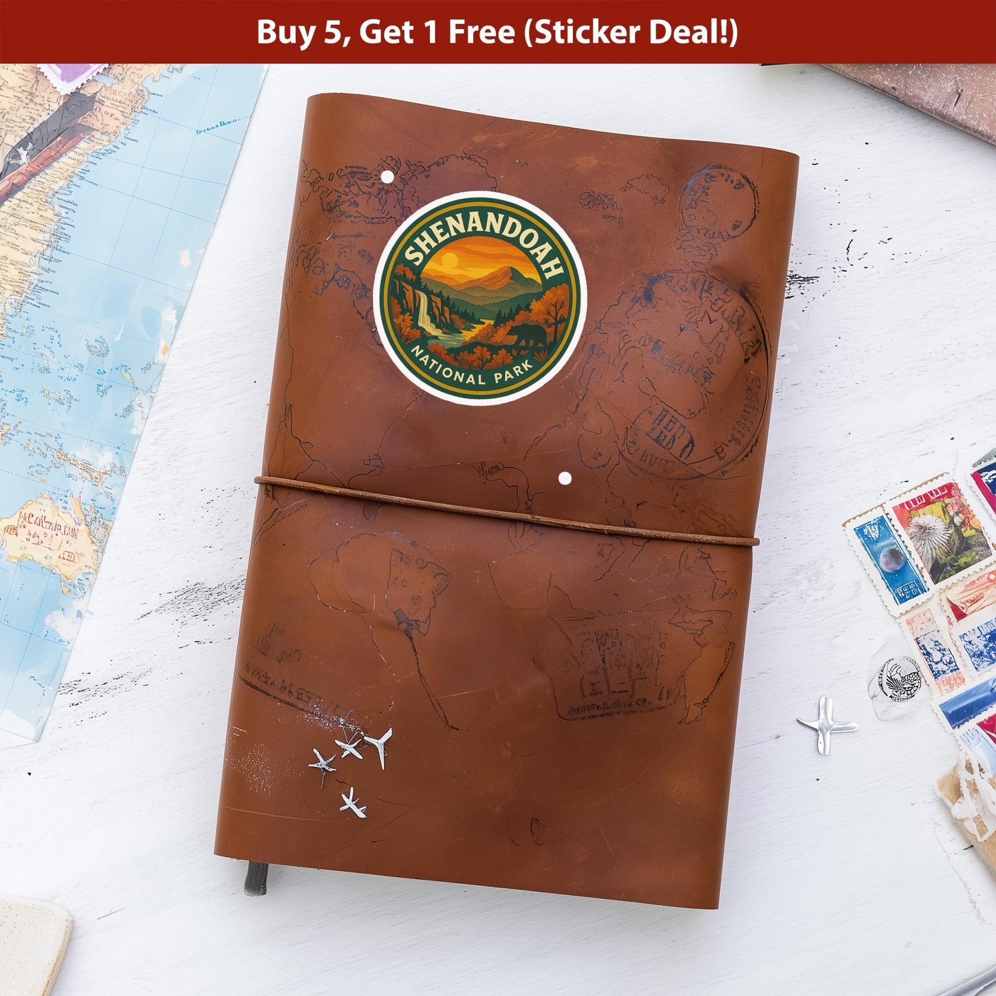 Shenandoah National Park Sticker, Retro Vinyl Waterproof Decal, Vintage USA Travel Collection - CuteBeePix