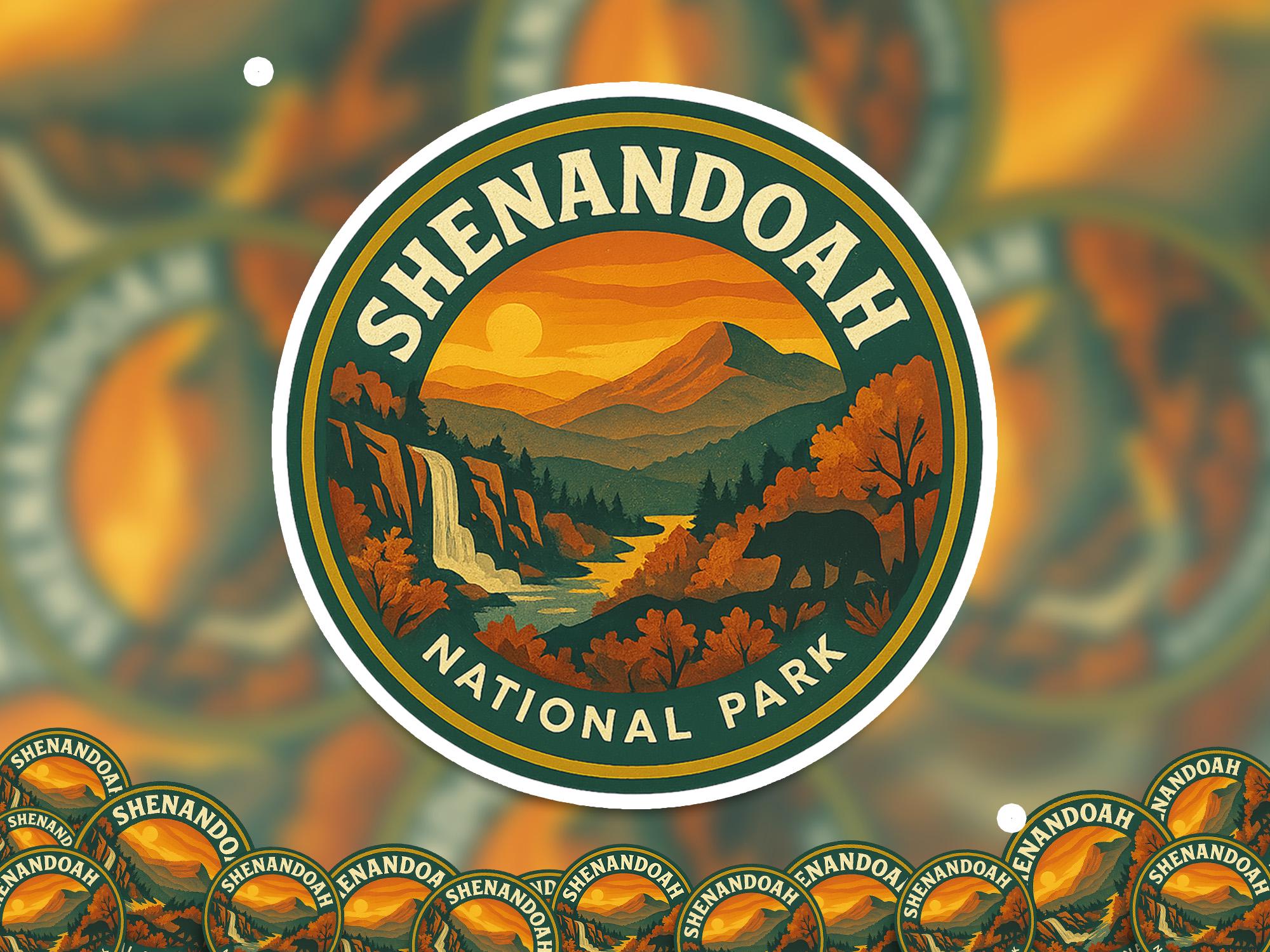 Shenandoah National Park Sticker, Retro Vinyl Waterproof Decal, Vintage USA Travel Collection - CuteBeePix