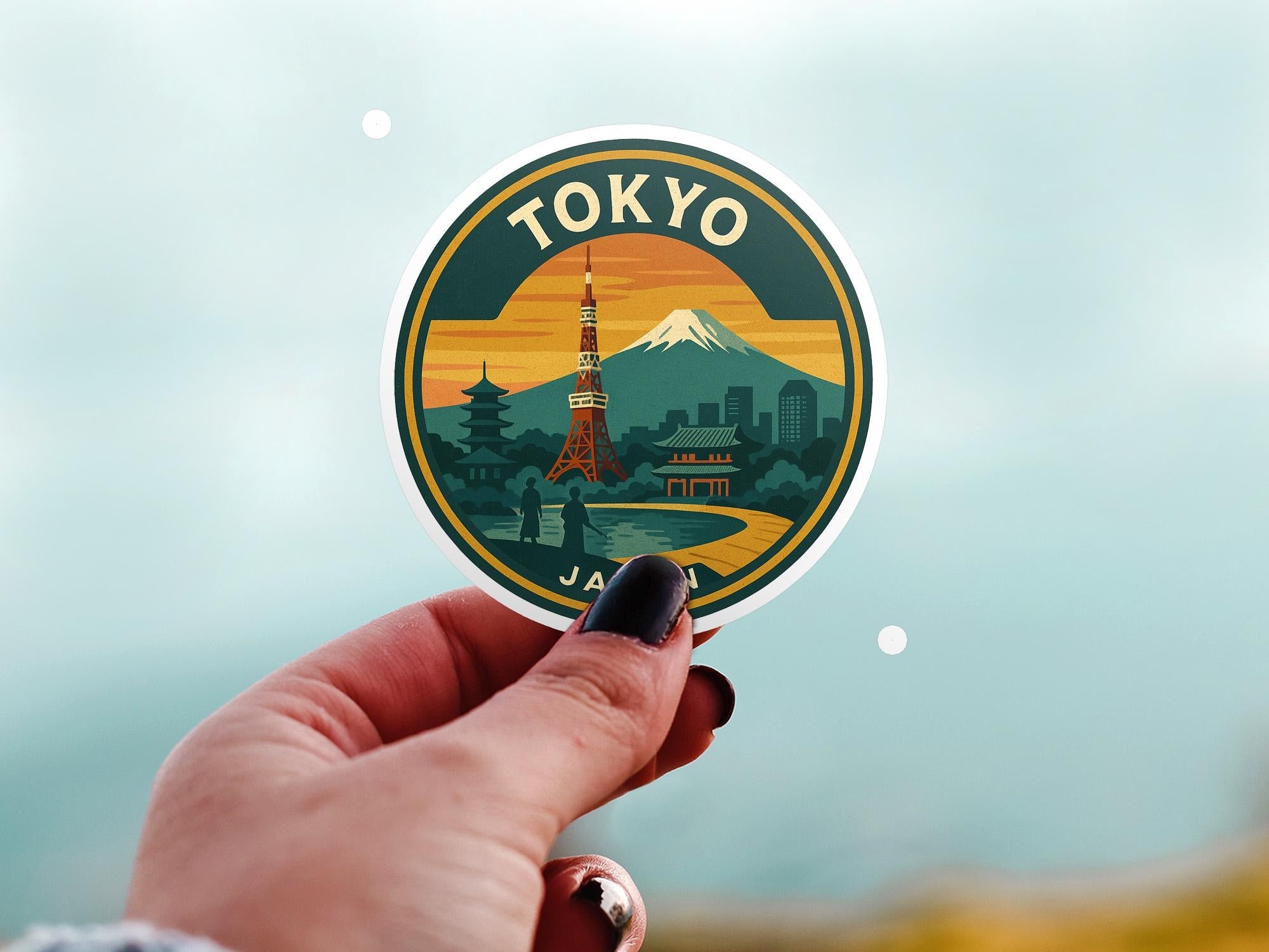 Tokyo Japan City Sticker: Retro Travel Decal - CuteBeePix
