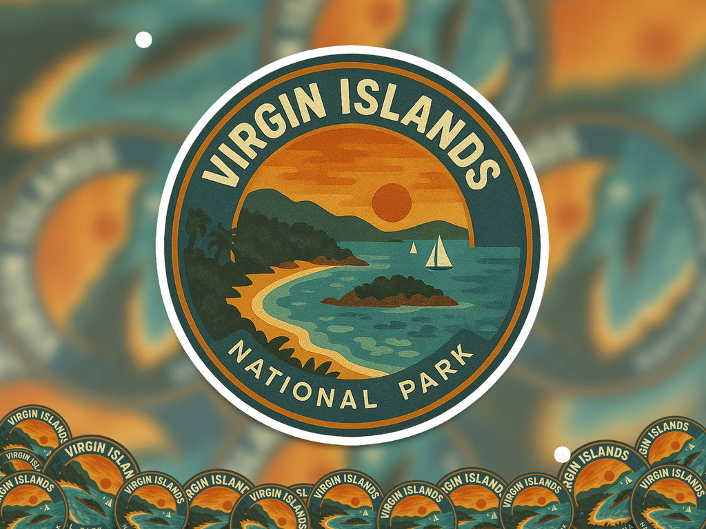 Virgin Islands National Park Sticker, Retro Vinyl Waterproof Decal, Vintage USA Travel Collection - CuteBeePix