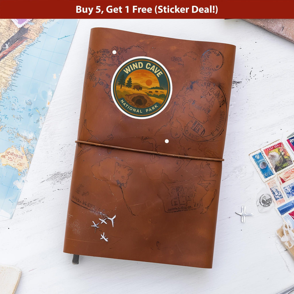 Wind Cave National Park Sticker, Retro Vinyl Waterproof Decal, Vintage USA Travel Collection - CuteBeePix