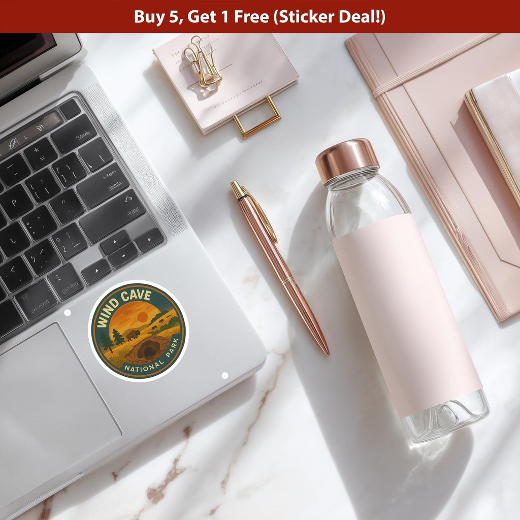 Wind Cave National Park Sticker, Retro Vinyl Waterproof Decal, Vintage USA Travel Collection - CuteBeePix