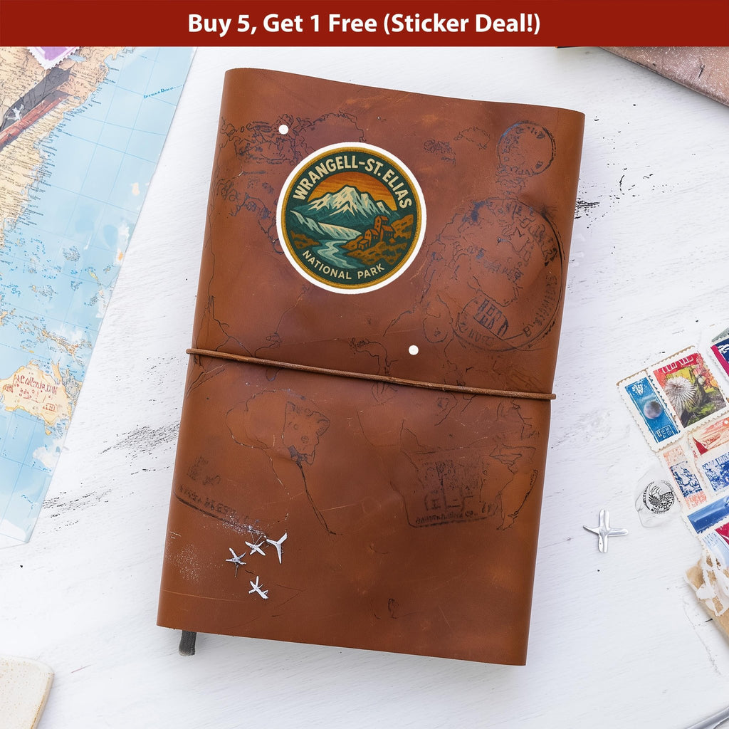 Wrangell–St Elias National Park Sticker, Retro Vinyl Waterproof Decal, Vintage USA Travel Collection - CuteBeePix