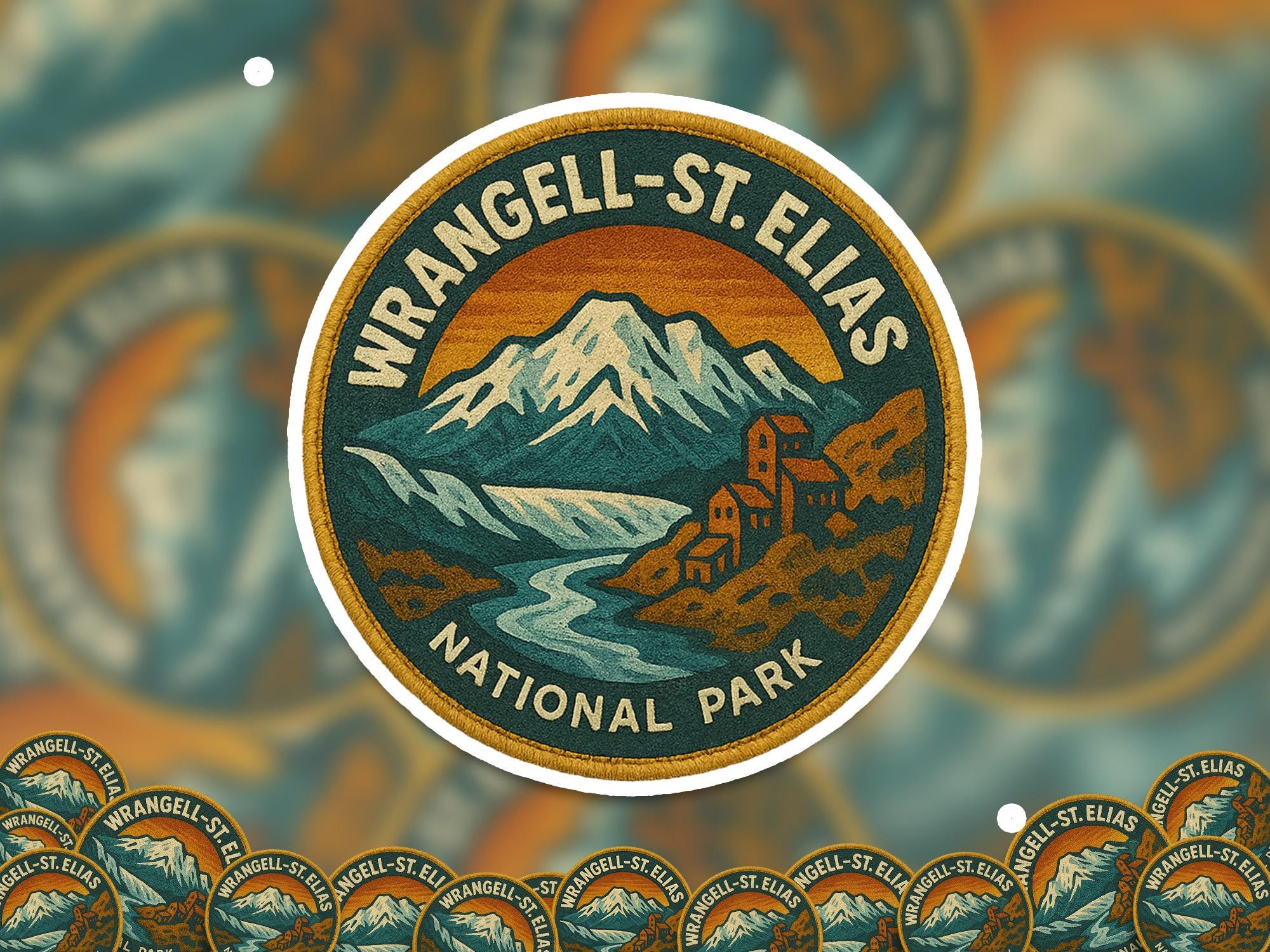 Wrangell–St Elias National Park Sticker, Retro Vinyl Waterproof Decal, Vintage USA Travel Collection - CuteBeePix