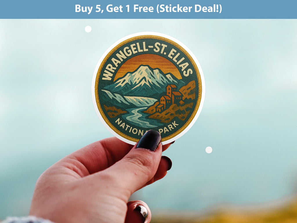 Wrangell–St Elias National Park Sticker, Retro Vinyl Waterproof Decal, Vintage USA Travel Collection - CuteBeePix